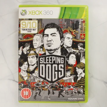 A Sleeping Dogs Xbox 360 játék tokjának előlapja színes grafikával