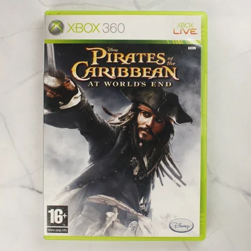 A Pirates of the Caribbean: At World's End Xbox 360 játék előlapja Jack Sparrow kapitánnyal