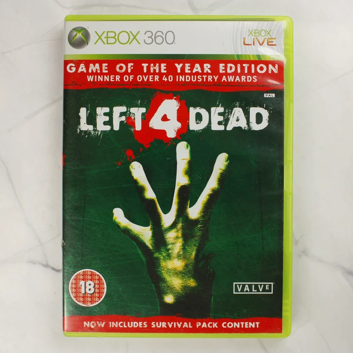 Left 4 Dead Game of the Year Edition Xbox 360 játék előlapja a zöld tokban