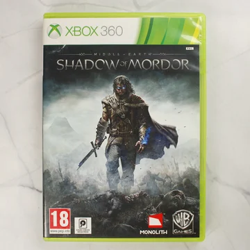 A Middle-earth: Shadow of Mordor Xbox 360 játék előlapi borítója a zöld tokban