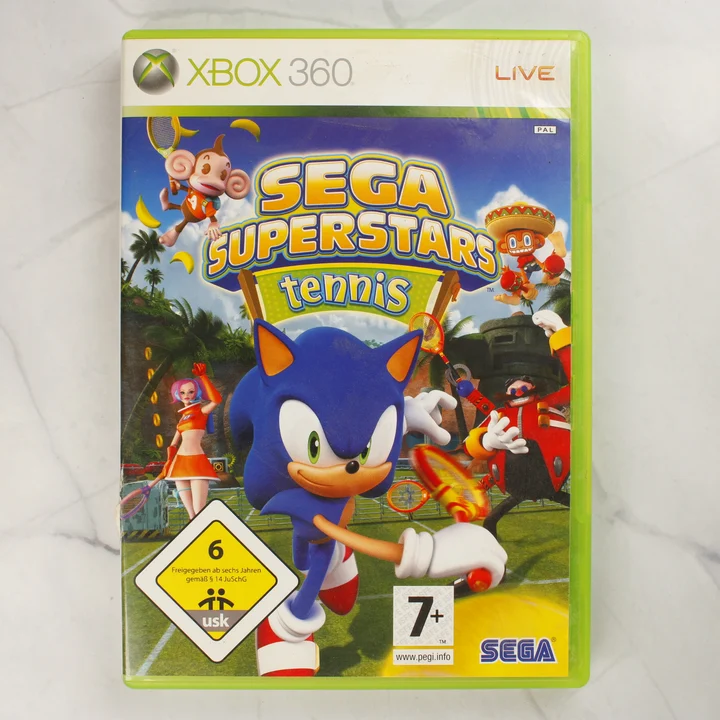 Sega Superstars Tennis Xbox 360 játék előlapja a zöld tokban