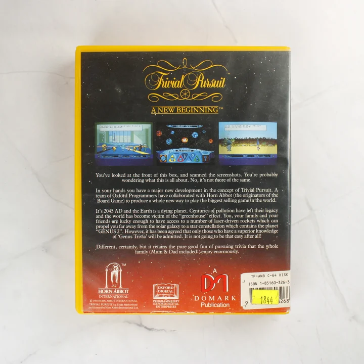 Trivial Pursuit: A New Beginning C64 játék hátoldala