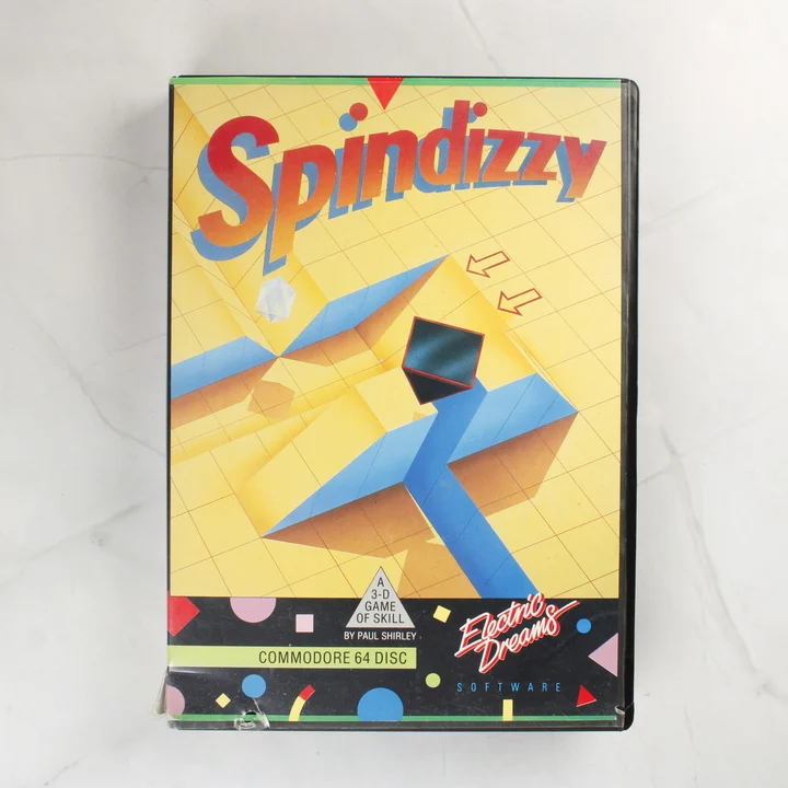 A Spindizzy Commodore 64 játék dobozának előlapja
