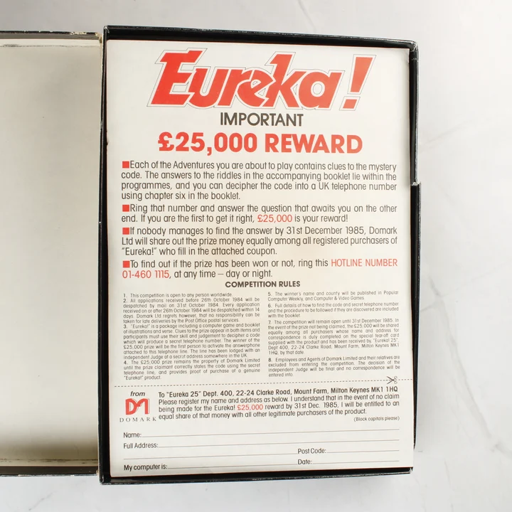 A nyereményjáték szabályait és a regisztrációs szelvényt tartalmazó információs lap.