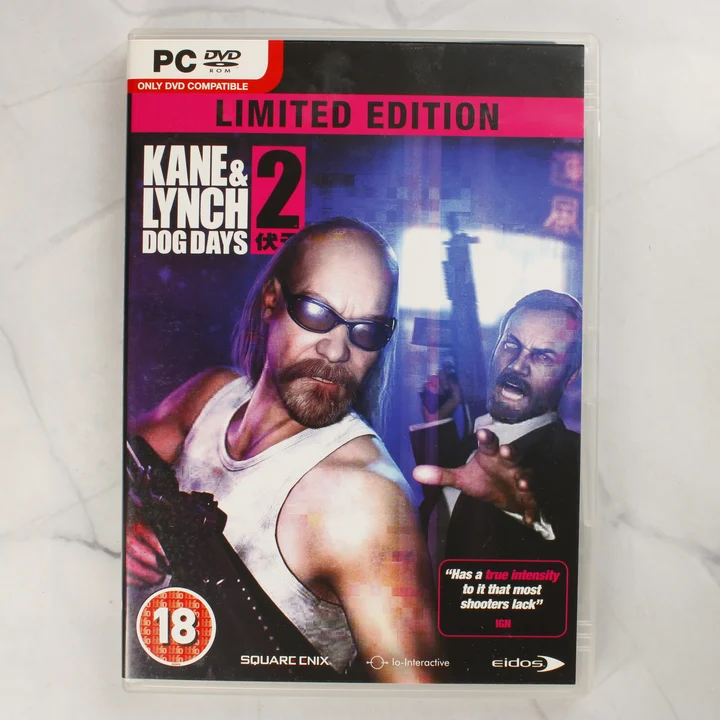 Kane & Lynch 2: Dog Days Limited Edition PC előlap A Kane & Lynch 2: Dog Days Limited Edition PC játék tokjának előlapja