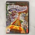 A RollerCoaster Tycoon 3 PC-s videójáték tokjának előlapja a színes borítóval