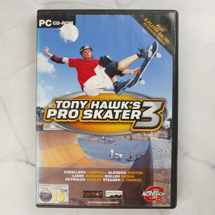 A Tony Hawk's Pro Skater 3 PC-s videójáték tokjának előlapja