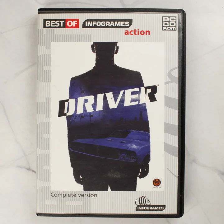 Driver PC játék előlapi borító A Driver PC-s videójáték előlapi borítója a Best of Infogrames kiadásban