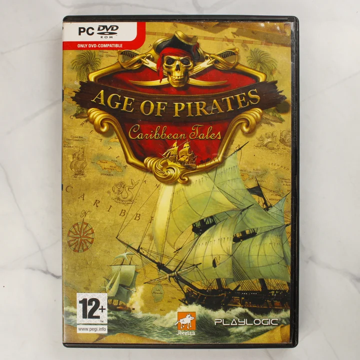 Age of Pirates: Caribbean Tales PC játék előlap Az Age of Pirates: Caribbean Tales PC videójáték elülső borítója a tokban