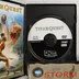A nyitott Titan Quest játék tok a DVD-ROM lemezzel és a kézikönyvvel