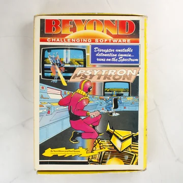 A Psytron videójáték dobozának előlapja színes grafikával