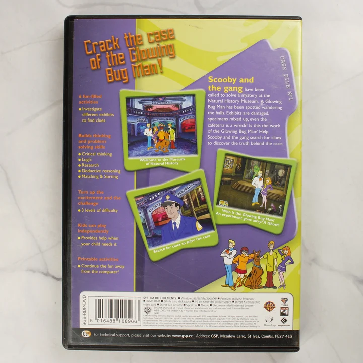 A Scooby-Doo! Case File No 1: The Glowing Bug Man PC játék tokjának hátlapja