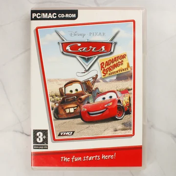 A Disney Pixar Cars Radiator Springs Adventures PC/Mac játék előlapi borítója a tokban