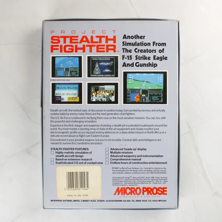 Project Stealth Fighter doboz hátlap Project Stealth Fighter doboz hátoldala