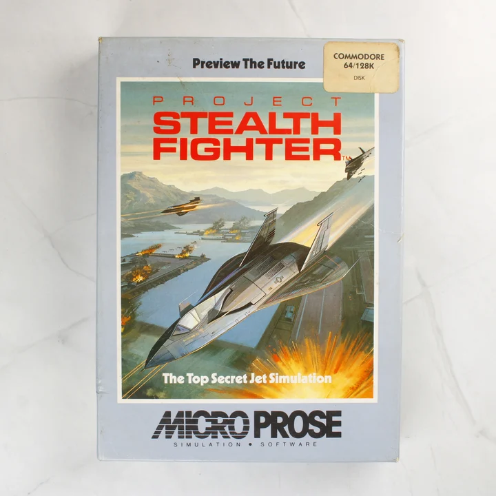 Project Stealth Fighter C64 doboz Project Stealth Fighter Commodore 64 doboz elölnézete
