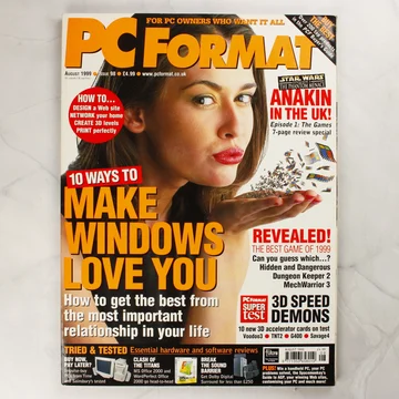 A PC Format magazin 1999. augusztusi számának színes borítója
