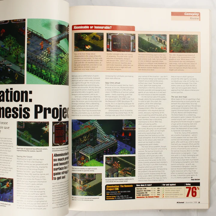 Az Abomination: The Nemesis Project játék tesztje a PC Format magazinban