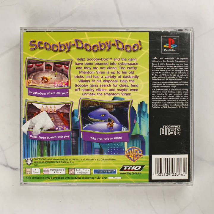 Scooby-Doo and the Cyber Chase PlayStation játék tok hátlapja