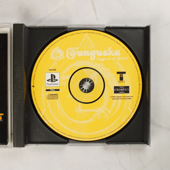 Tunguska: Legend of Faith PS1 játéklemez Tunguska: Legend of Faith sárga PlayStation játéklemez a tokban