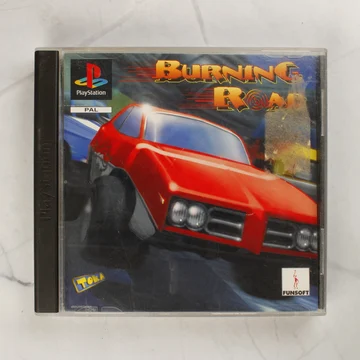 A Burning Road PlayStation játék előlapja a műanyag tokban