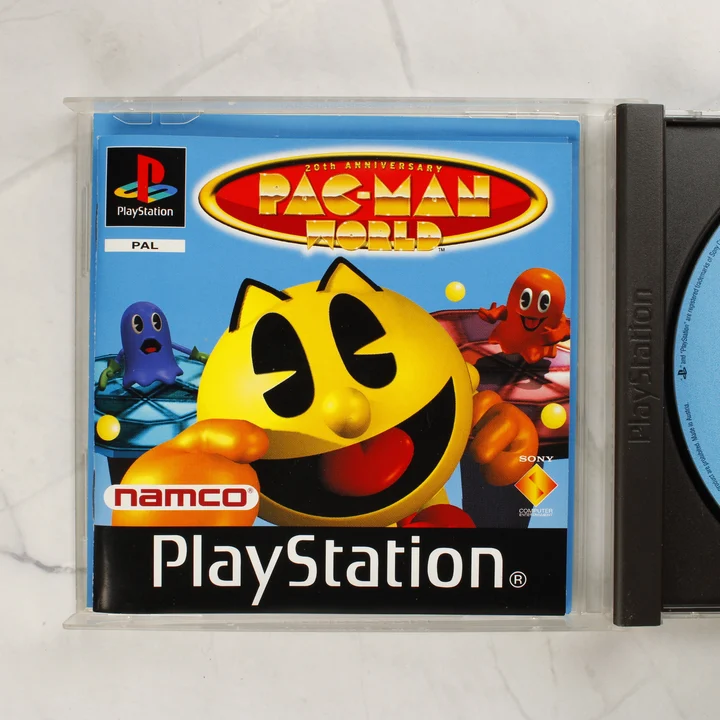 Pac-Man World PS1 kiskönyv Pac-Man World PlayStation 1 játék kézikönyvének borítója