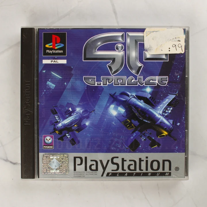 A G-Police PlayStation Platinum kiadásának előlapja a tokban