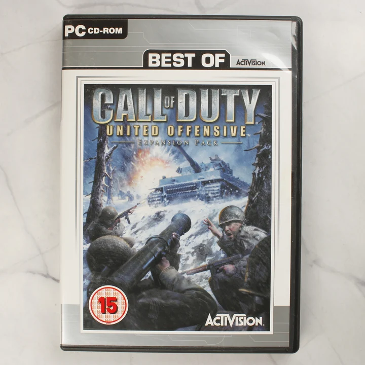 Call of Duty United Offensive PC előlap A Call of Duty: United Offensive PC-s játék borítója a tok elülső oldalán