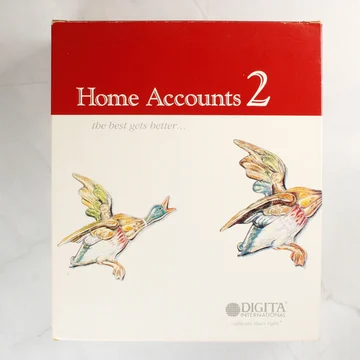 Home Accounts 2 szoftver dobozának eleje kacsás illusztrációval