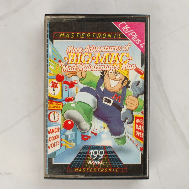 A More Adventures of Big Mac videójáték kazetta tokjának előlapja színes illusztrációval