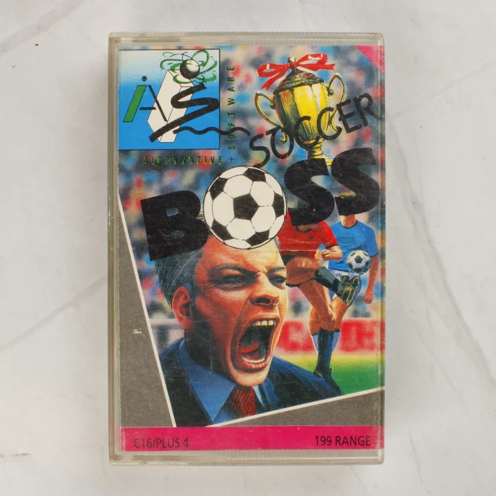 Soccer Boss C16 Plus 4 játék kazetta tok előlap A Soccer Boss videójáték előlapi borítója a műanyag tokban