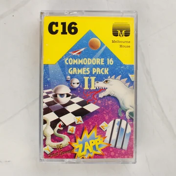 A Commodore 16 Games Pack II kazetta tokban, elölnézetből