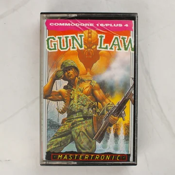 A Gun Law videójáték elölnézeti képe a műanyag tokban, színes illusztrációval és a Mastertronic felirattal.