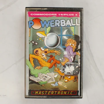 A Powerball videójáték színes borítója a műanyag tokban