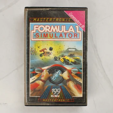 Formula 1 Simulator Commodore 16 játék kazetta tokban, elölnézet