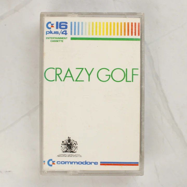 Crazy Golf videójáték kazetta tokban, elölnézetből