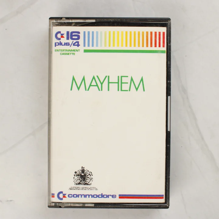 Mayhem videójáték kazetta tokban elölnézetből