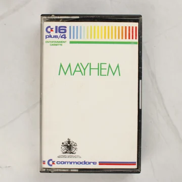 Mayhem videójáték kazetta tokban elölnézetből