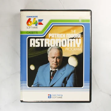 The Patrick Moore Astronomy Program Commodore 64 szoftver tokja elölről