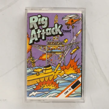 Rig Attack Commodore 16 játék kazetta tokban, elölnézetből