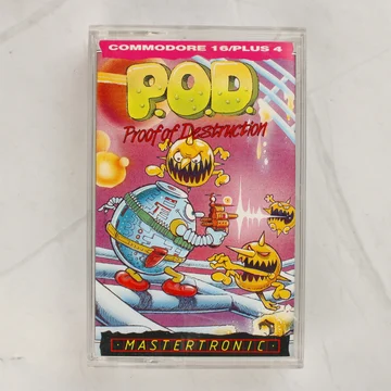 P.O.D. Proof of Destruction Commodore 16 és Plus 4 játék tokban, elölnézet