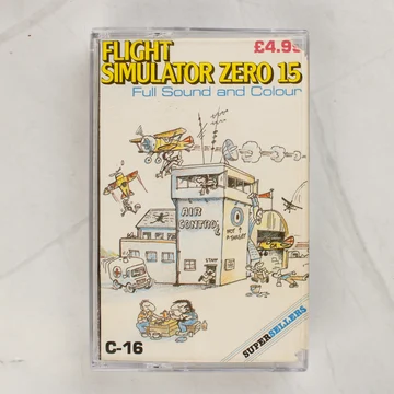 Flight Simulator Zero 15 videójáték kazettás tokja Commodore 16 platformra