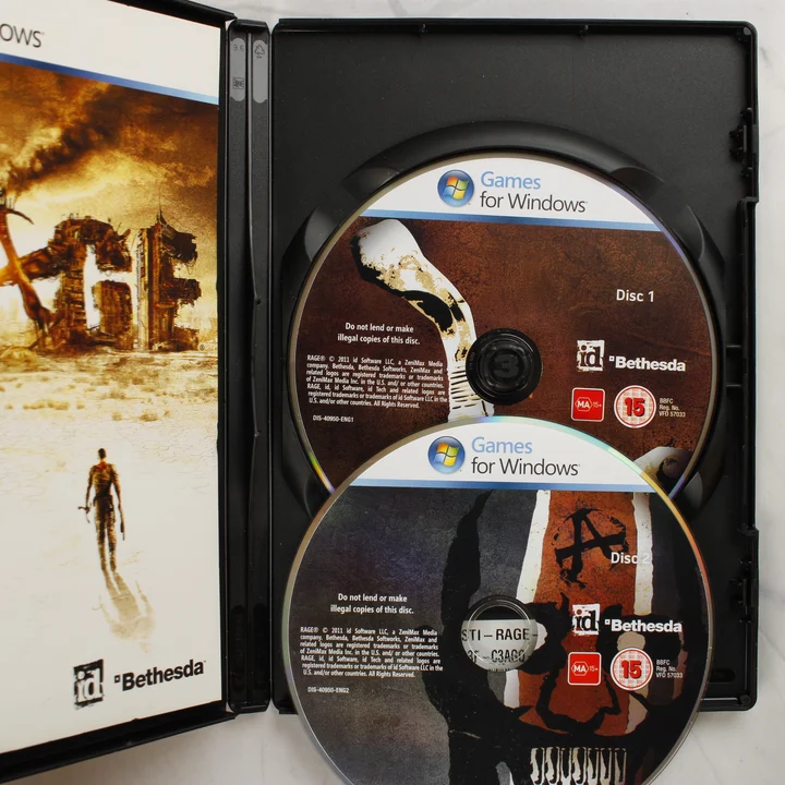 RAGE Anarchy Edition PC 2 DVD lemez a fekete műanyag tokban