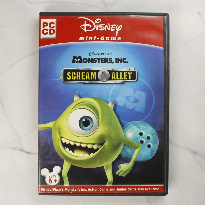 Monsters, Inc. Scream Alley PC játék tok előlap A Monsters, Inc. Scream Alley PC CD-ROM videójáték tokja elölről