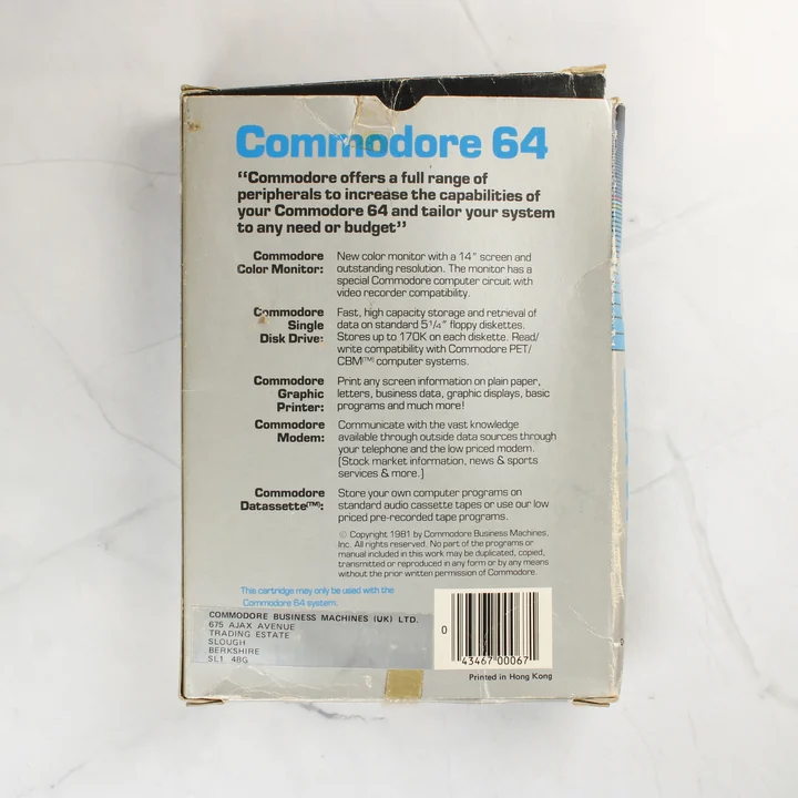 Sea Wolf C64 doboz hátoldal Sea Wolf Commodore 64 játék dobozának hátoldala