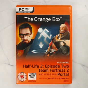 The Orange Box PC videójáték narancssárga DVD-tokjának előlapja