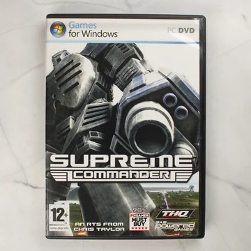 Supreme Commander PC-s videójáték elülső borítója műanyag tokban