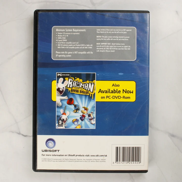 Rayman 2 The Great Escape PC játék hátlap Rayman 2 The Great Escape PC DVD-ROM tok hátlapja rendszerkövetelményekkel