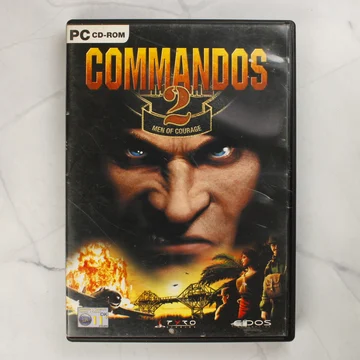 Commandos 2: Men of Courage PC videójáték elülső borítója műanyag tokban