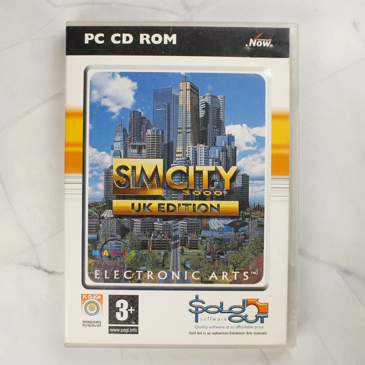 SimCity 3000 UK Edition PC videójáték előlap SimCity 3000 UK Edition PC CD-ROM videójáték műanyag tokban