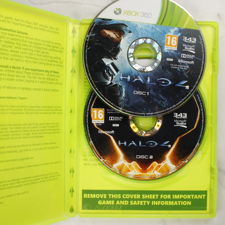 Halo 4 Xbox 360 nyitott tok mindkét lemezzel